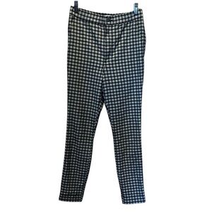 Hollister Women’s Black and White Plaid Stretchy Pants Medium Ultra High Rise